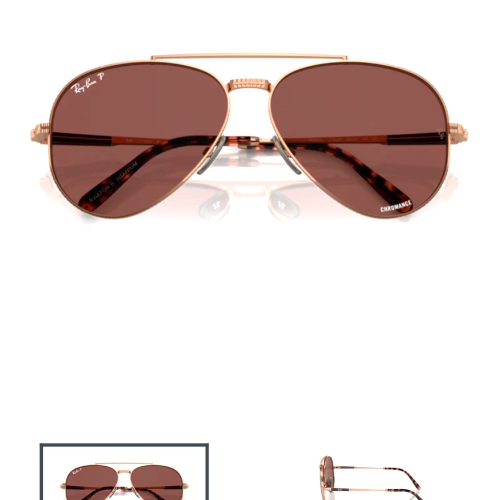 Brand new titanium Ray-Ban aviators sz 62